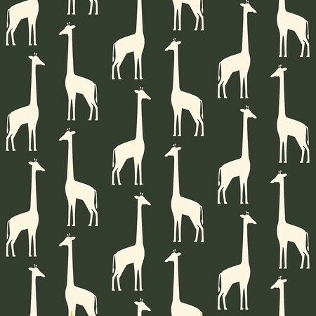 Manhattan Comfort Johnson Vivi Green Giraffe 33 ft L X 209 in W Wallpaper BR4060-139060